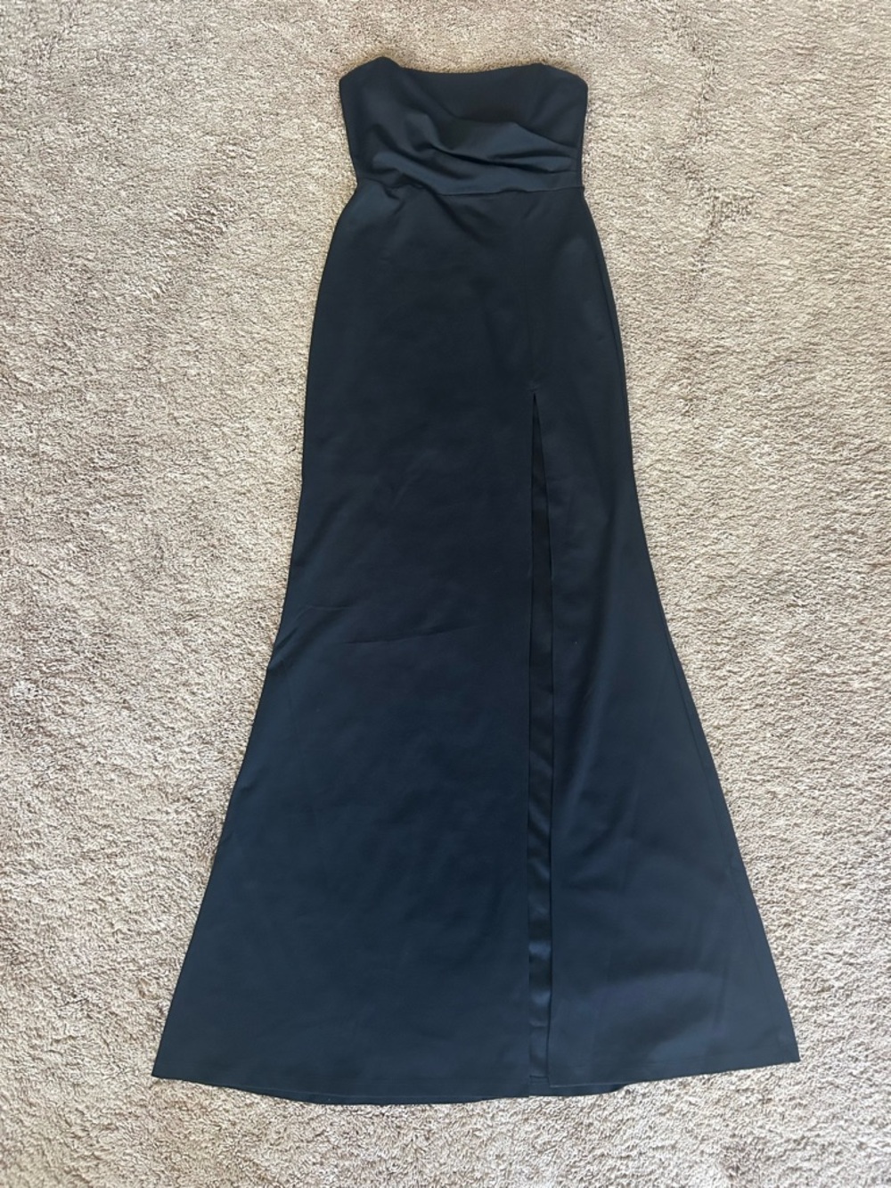 Like New Windsor Black Strapless Evening Gown with Front Slit.  Worn once.